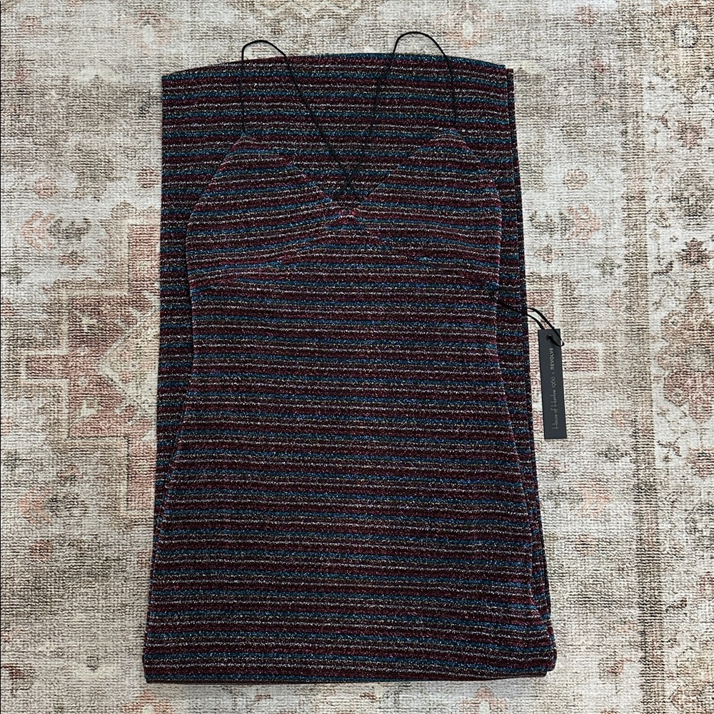 Woman’s NWTs House Of Harlow X Revolve Striped Multicolored Dress